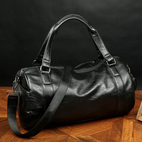 

pu leather men's sports bags gym classic handbag fitness travel workout shoulder bag outdoor