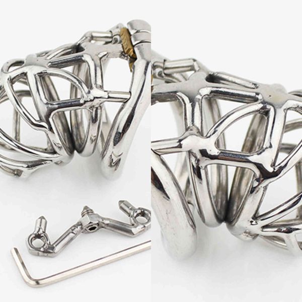 Nxy cockrings mais recente design masculino castidade dispositivo adulto gaiola com anel de curva brinquedos sexuais cinto de bondage 1123