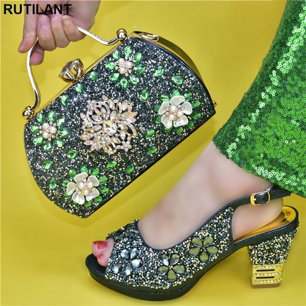 

dress shoes ladies with matching bags set nigerian and luxury women designers buckle strap elegant party, Black