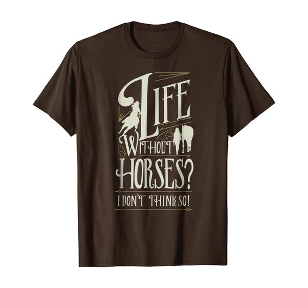 

life without horses tee shirt - horse related gifts, White;black