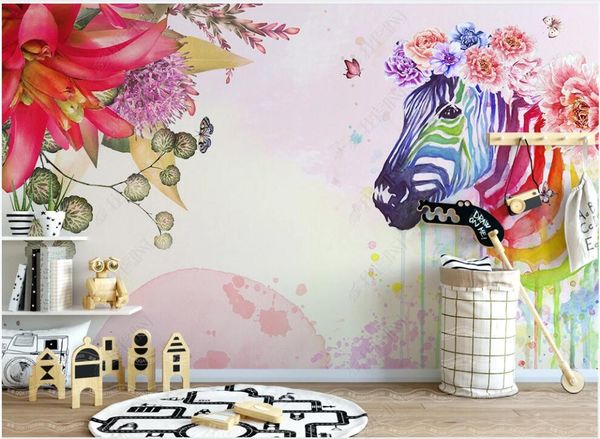 

3d wallpaper custom p mural on the wall european personality zebra flowers home decor living room 3d wall murals wallpaper for walls 3 d