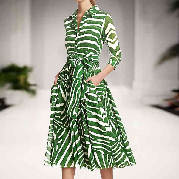 

casual dresses runway bohemian zebra print single-breasted belt slim fit temperament shirt dress mid-length designer women's clothing e, Black;gray