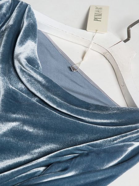 

dress 2021 autumn and winter mulberry veet sier silk swing collar, Black;gray