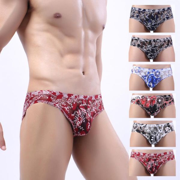 

underpants 4pcs men briefs man jockstrap male underwear cueca tanga slip homme kincker for quick dry gay bikini mesh print ht055, Black;white