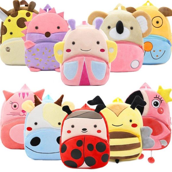 

school bags 2021 cartoon kids plush backpacks mini kindergarten schoolbag animal backpack children girls boys