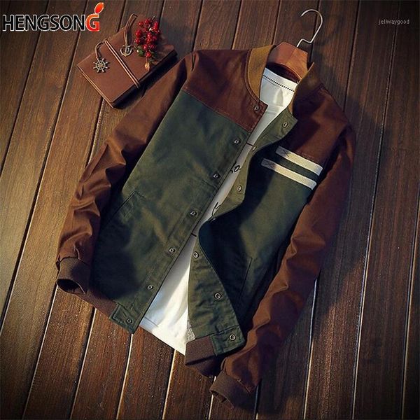 

korean men's jacket male baseball uniform collar cultivate one's morality short paragraph color block m-5xl men coats1, Black;brown
