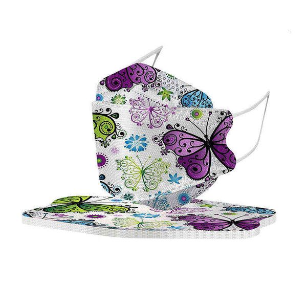 

willow-shaped fish mouth mask four-layer protection fashion digital printing color breathable filter ewu7