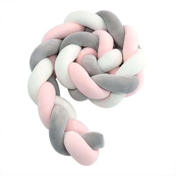 

4m baby bed bumper baby crib bumper braid knot pillow cushion crib protector