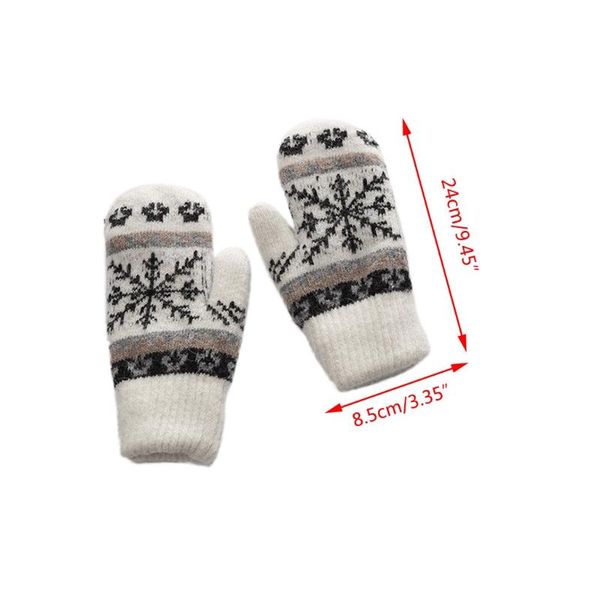 

five fingers gloves women winter warm full finger cute snowflake imitation cashmere mittens d0lf, Blue;gray