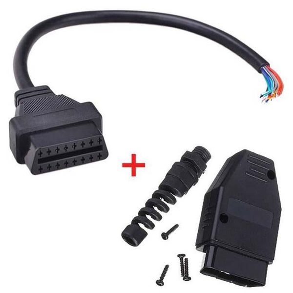 

code readers & scan tools universal obd2 m+f male + 16 pin female open extension connector cable assembly obd 2 ii diagnose adaptor j1962