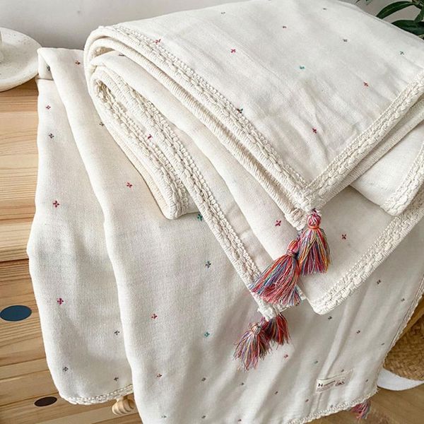 

layers organic muslin baby blanket born swaddling blankets soft toddler cotton stroller bedding swaddle wrap &