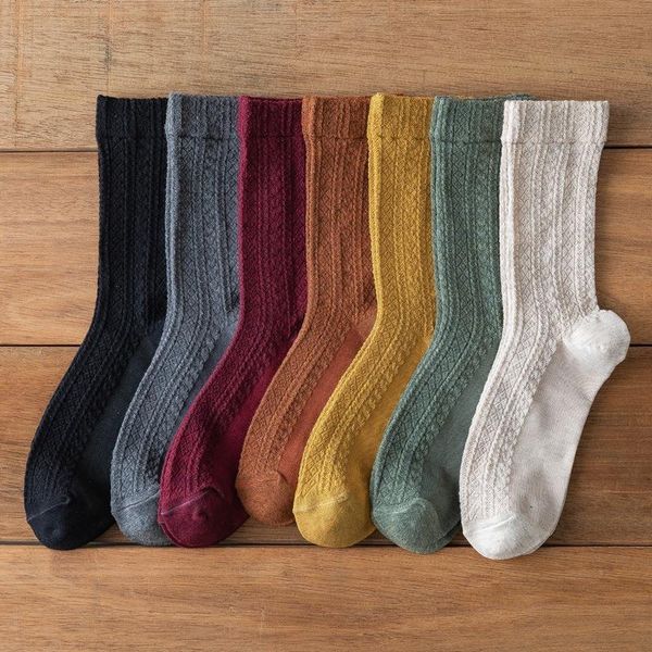 

men's socks striped knitted man sock dark flower soft cotton sox solid color classic autumn winter european skarpetki meskie, Black