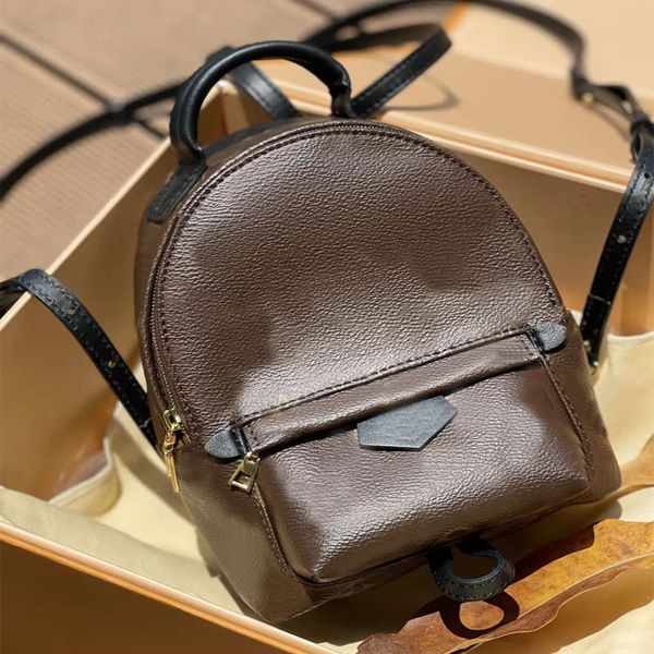 

mini school backpack letter flower printing genuine leather presbyopic shoulders backpacks plain camouflage thread chains zipper soft canvas