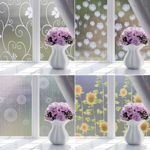

wall stickers 60x100cm film on glass self-adhesive window sticker paper adhesive decoration opaque flower