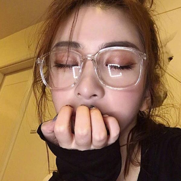 

fashion sunglasses frames transparent glasses optical candy color for women men eyeglasses clear eyewear frame spectacle, Black