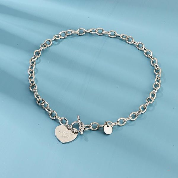 

chains romantic love heart necklaces drop women pendant chokers party gifts jewelry, Silver