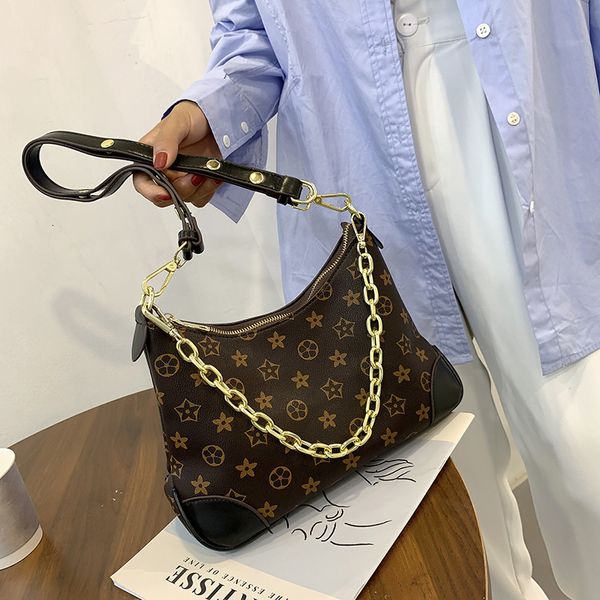 

bag women's 2021 single shoulder pu old flower messenger chain simple fashion printing