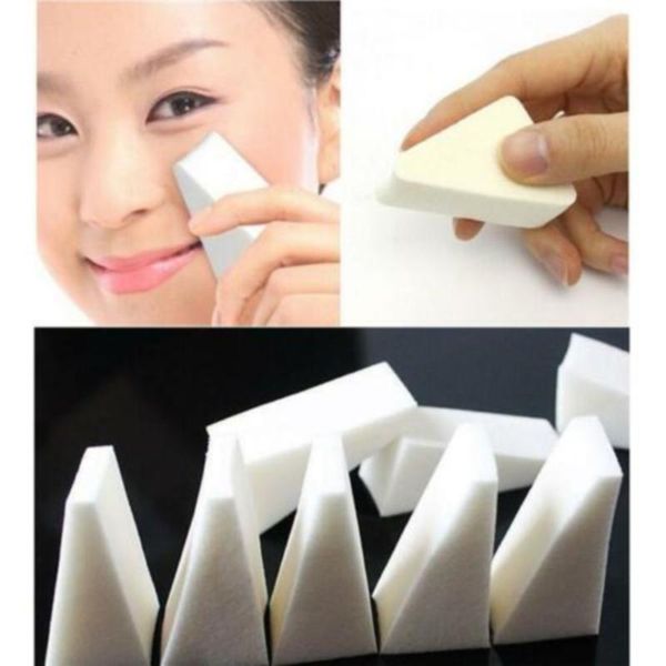 

24pcs white triangle cotton pad makeup sponge blending foundation wet dry use non-latex vitamin e cosmetic puff sponges, applicators