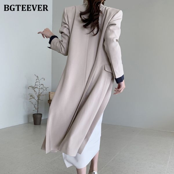 

coats elegant single-breasted women windbreaker long sleeve loose solid trench coats female outwear autumn winter ccnw, Tan;black