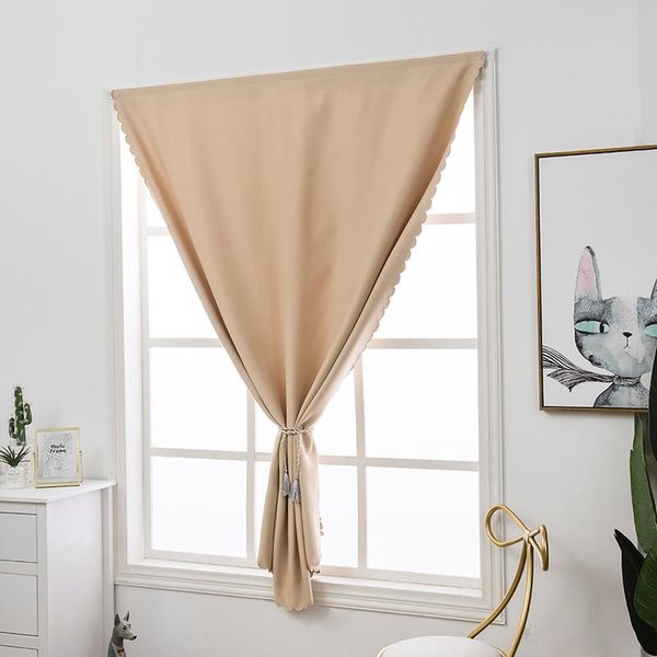 

curtain & drapes blackout dust proof solid strap punch installation bedroom living room window curtian