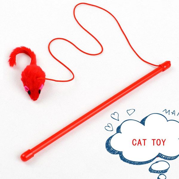 

cat toys pet toy cute design mouse stick teaser wand plastic for tunnel fat