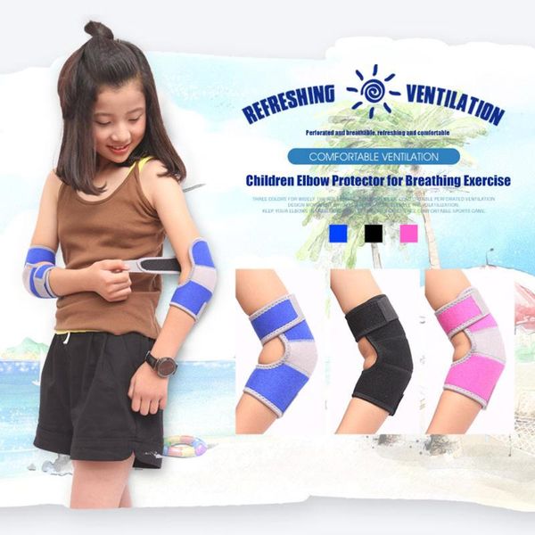 

elbow & knee pads kids brace sports protect breathable arm cover support guard fi-19ing, Black;gray