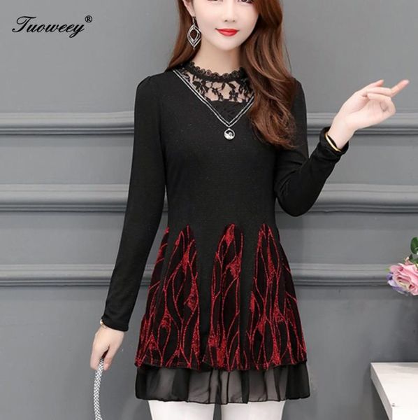 

women's blouses & shirts spring hollow out blouse arrival women long sleeve shirt slim lace female elegant top, White