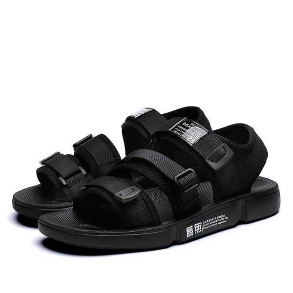 

fastion cross-border men women 2021 casual sandals slippers shoes summer trend men's youth breathable beach sandal and slipper code: 33, Black
