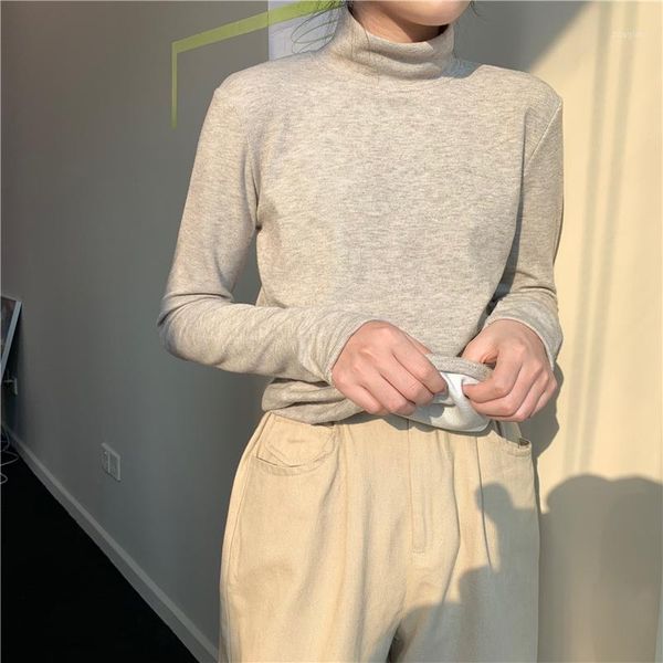 

thickened half high collar bottom sweater women's autumn and winter korean slim long sleeve sweaters, White;black