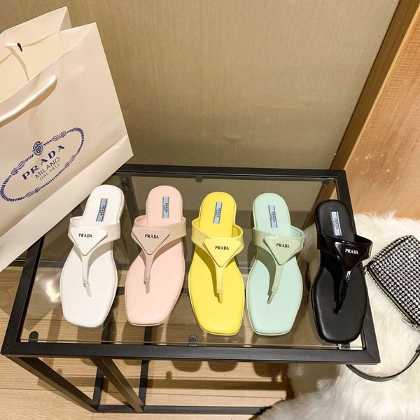 

p family shaped triangle slippers 2021 summer new flat shoes square head and open toe slipperss cj, Black