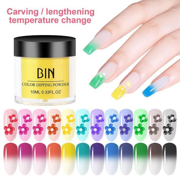 

nail powder temperature change penetration polish long lasting color manicure uÃ±as x5 glitter1, Silver;gold