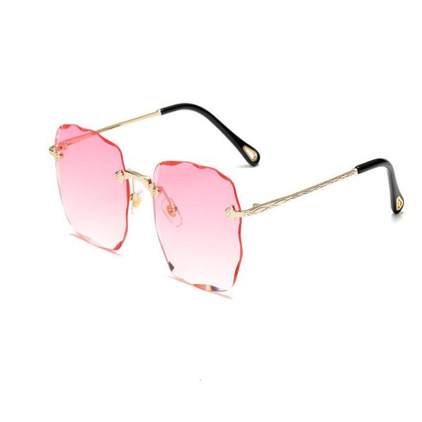 

sunglasses fashion frameless square gradient color retro women anti-uv polygonal glasses vintage uv400, White;black