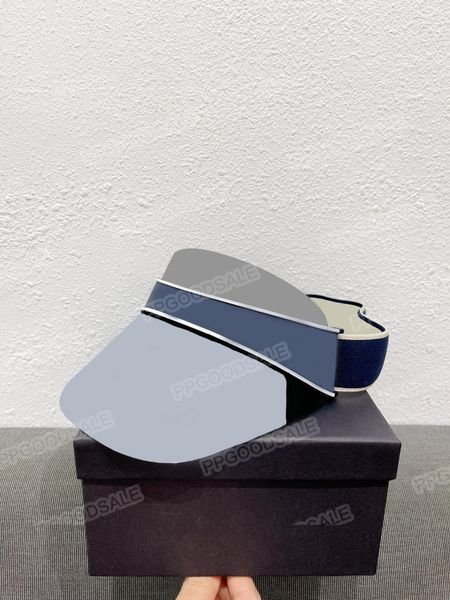 

designer hollow sun visor resin panel elastic band playful sporty polarized hat, Blue;gray