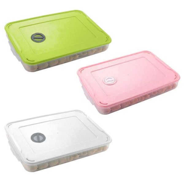 

storage bottles & jars 634e rectangular refrigerator food box organizer fresh dumplings vegetable egg holder stackable organization kitchen