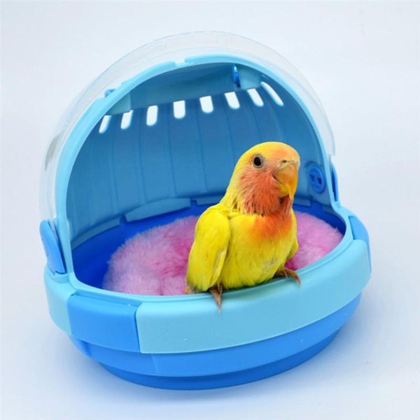 

bird cages 1 set warm nest parrot cage hand-held portable pet carrier with pad sleeping for outdoor