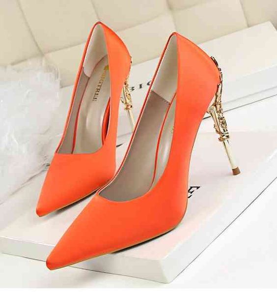 

official website 70% off outlet new spring/autumn pumps thin heel metal pointed toe ladies bridal wedding women shoes white high heels sale, Black