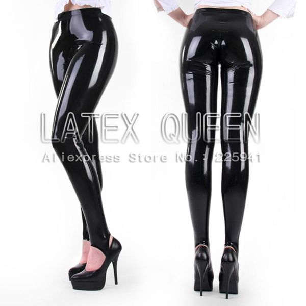 

women's leggings nature latex skinny pants, Black