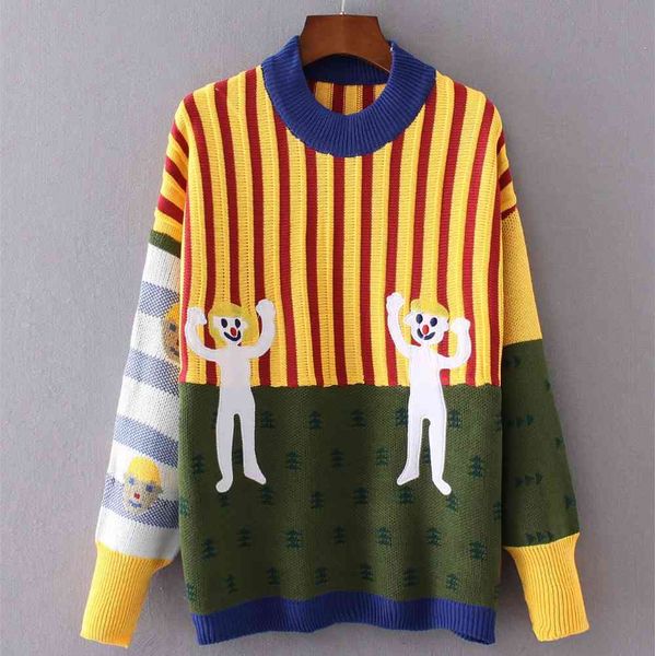 

hoodie patching lists of female toy thick knitted or crocheted pullover harajuku winter women's long-sleeve, Black