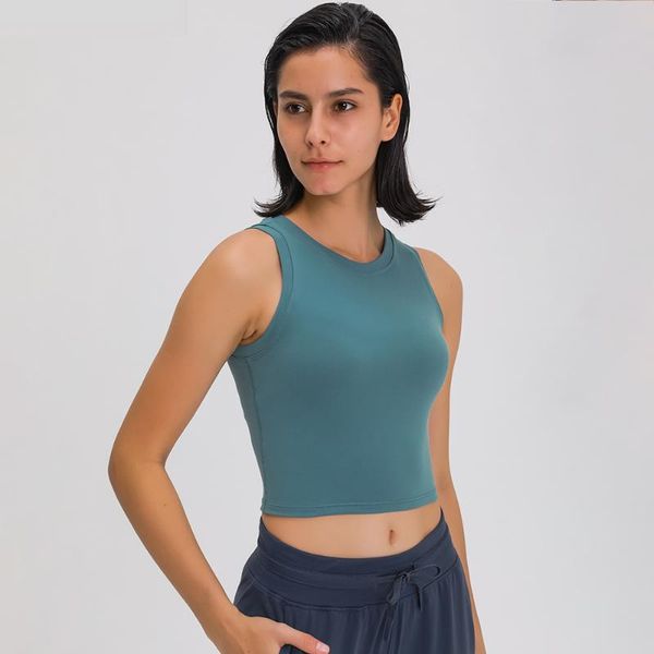 

coverage fitness running exercise crop tank women four-ways stretchy sport workout gym vest no pads yoga outfit