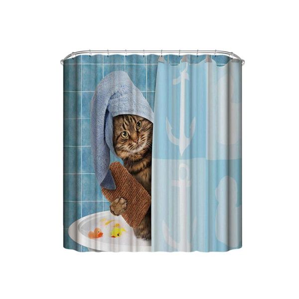 

shower curtains showering cat printing curtain polyester waterproof cloth bathing home room decoration (150