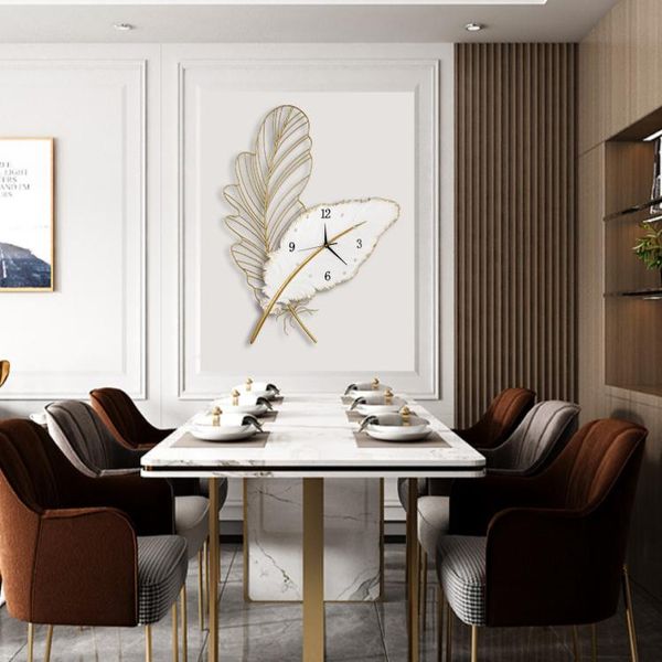 

wall clocks nordic simple clock modern design creative metal art luxury silent chinese reloj de pared home decoration