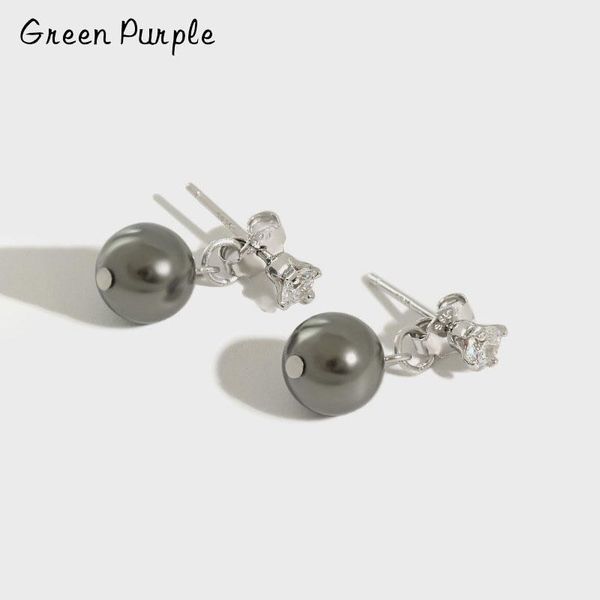

stud freshwater pearl small earrings korean 925 silver earings female zircon fashion wedding studs, Golden;silver