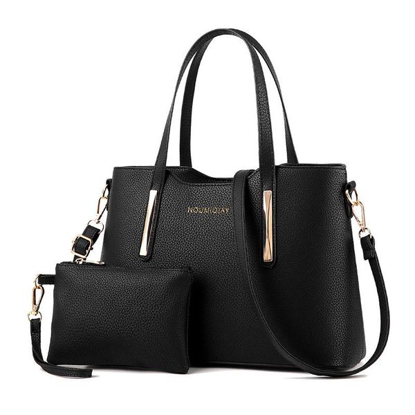 

evening bags women's leather handbag set 2 pcs ladies tote shoulder bag for women 2021 luxury red blue black multi-pocket composite