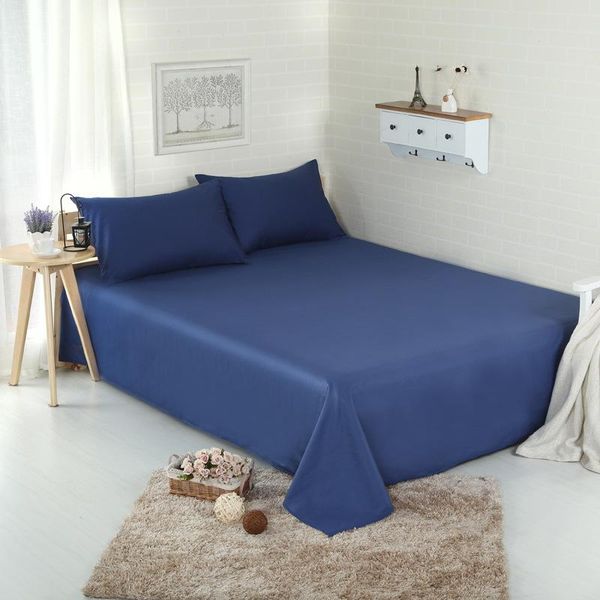 

sheets & sets 100% cotton flat bed sheet case mattress protector super soft cover single double full queen king solid color bedding