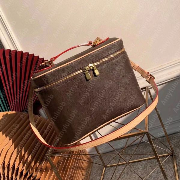 

designer cosmetic box handbags bags makeup case lady bucket bag classic make up trunk leather women vanity shoulder tote handbag presbyopic