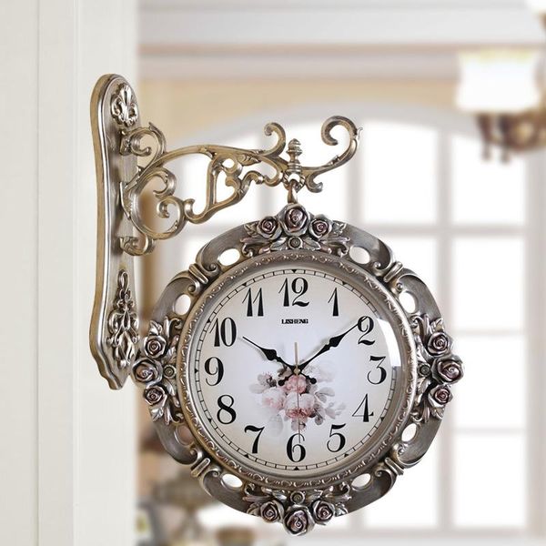 

wall clocks double-sided creative clock modern design digital retro living room mute kitchen minimalist clocks283