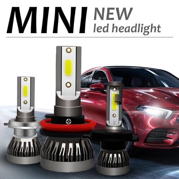 

car headlights led headlight bulb light 6000lm 36w 6000k 12v auto lamp no radio noise accessories h7 h4 h8 h9 h11 drop