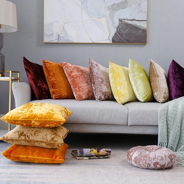 

cushion/decorative pillow fashi50x50cm velvet cushion cover decorative soft pink decoration shiny decor living case for home car