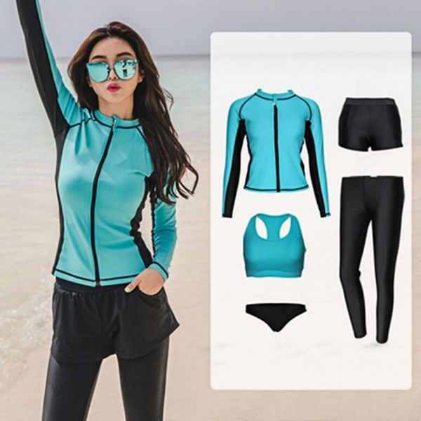 

women's swimwear 65% dropwomen's diving suit, swimsuit, long-sleeved vest, briefs, boxer briefs, White;black