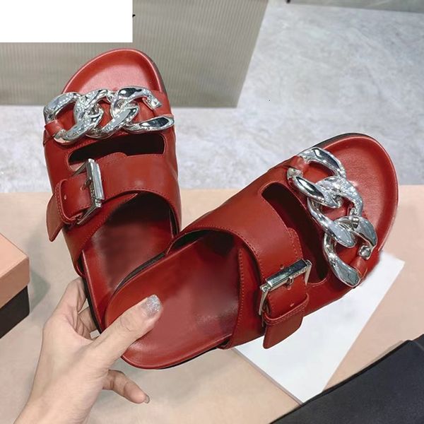 

sandals silver chain sandals platform slides women summer flat thick sole casual slippers comfort real leather beach shoes mules v, Black